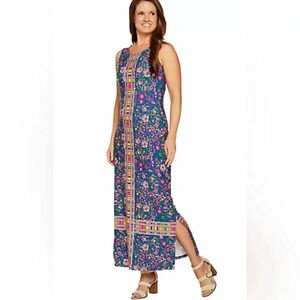 Floral sleeveless maxi dress by C Wonder. Size M